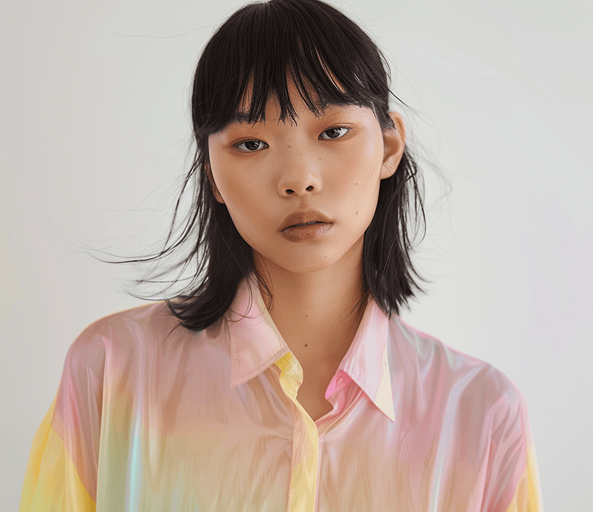 japanese woman with black hair portrait