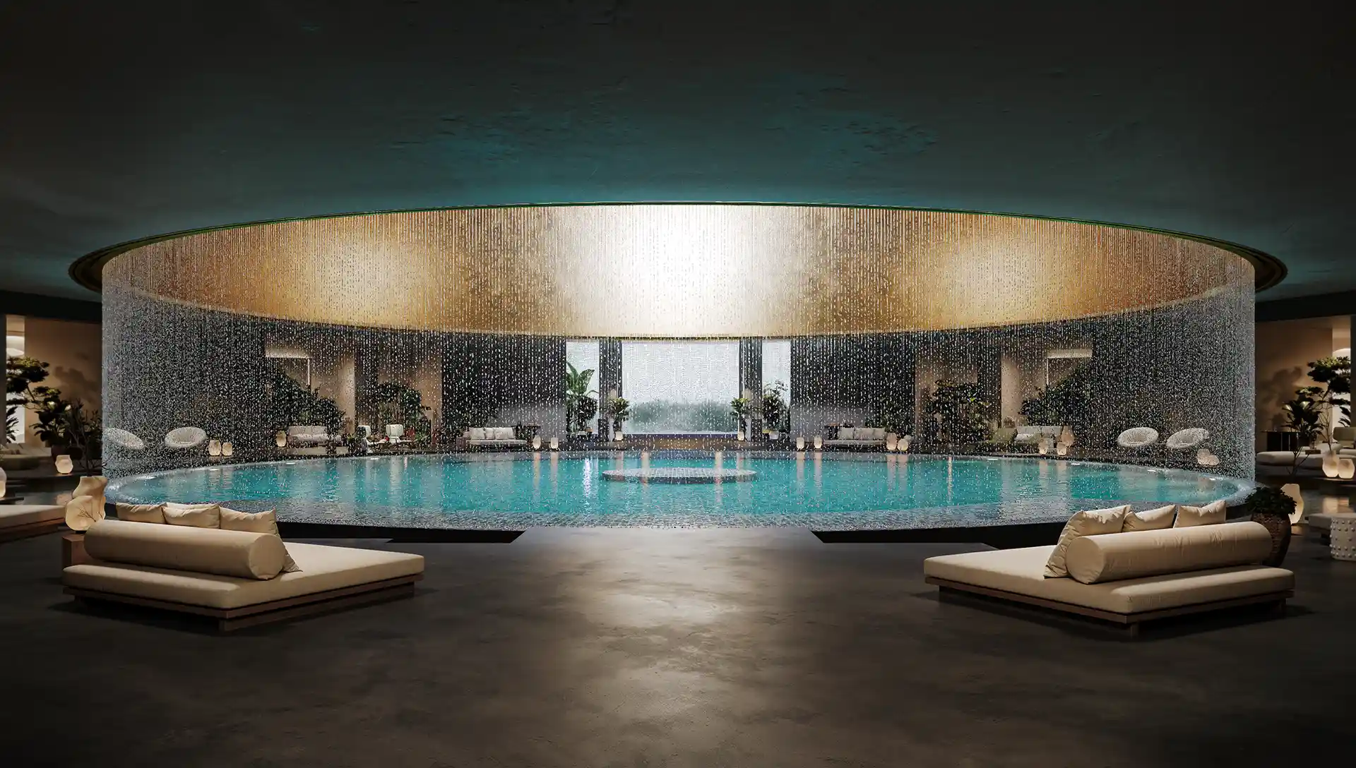 Bloom photorealistic visualization of The Ubud tropical villa project in Bali