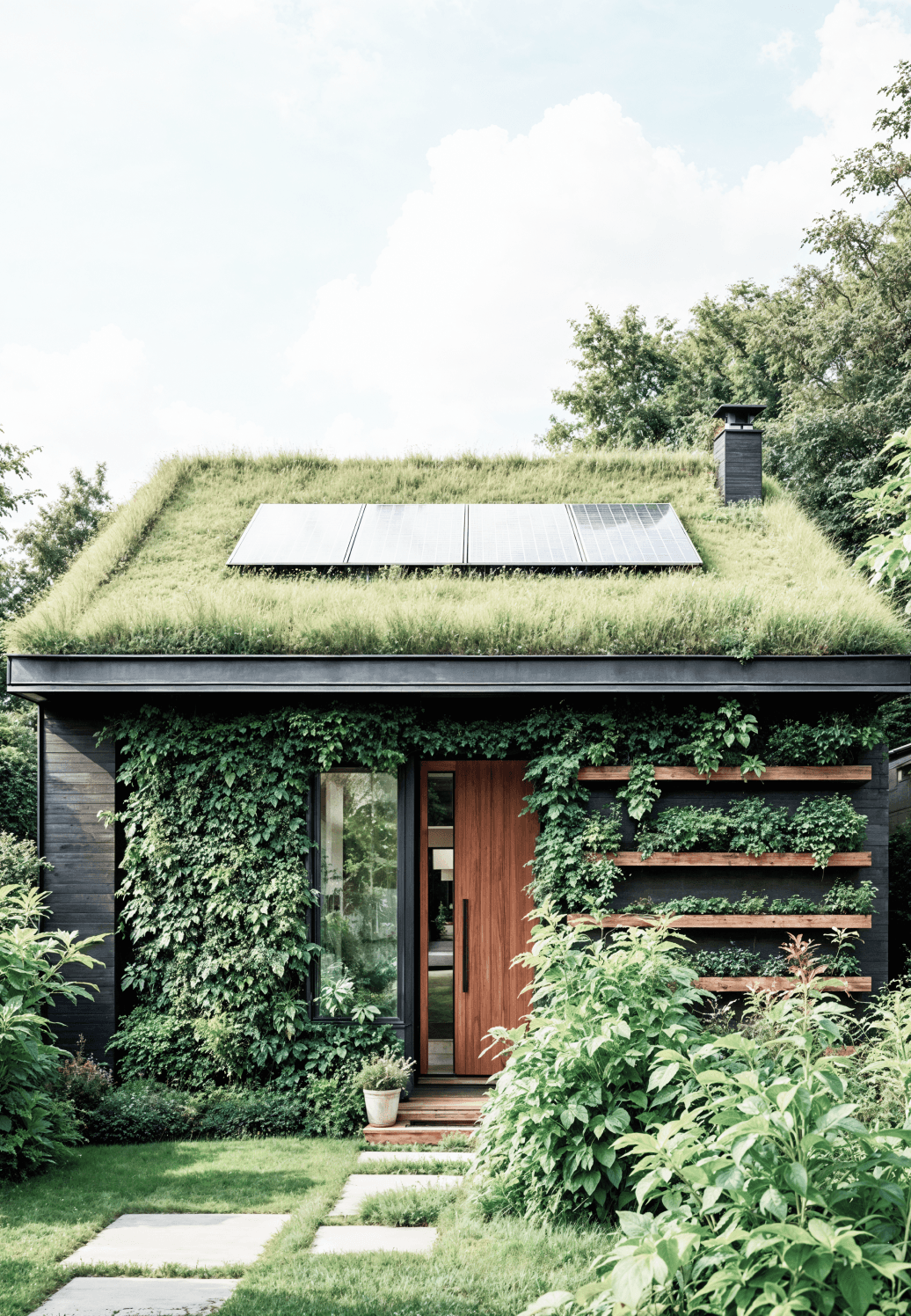 solar panels on the roof