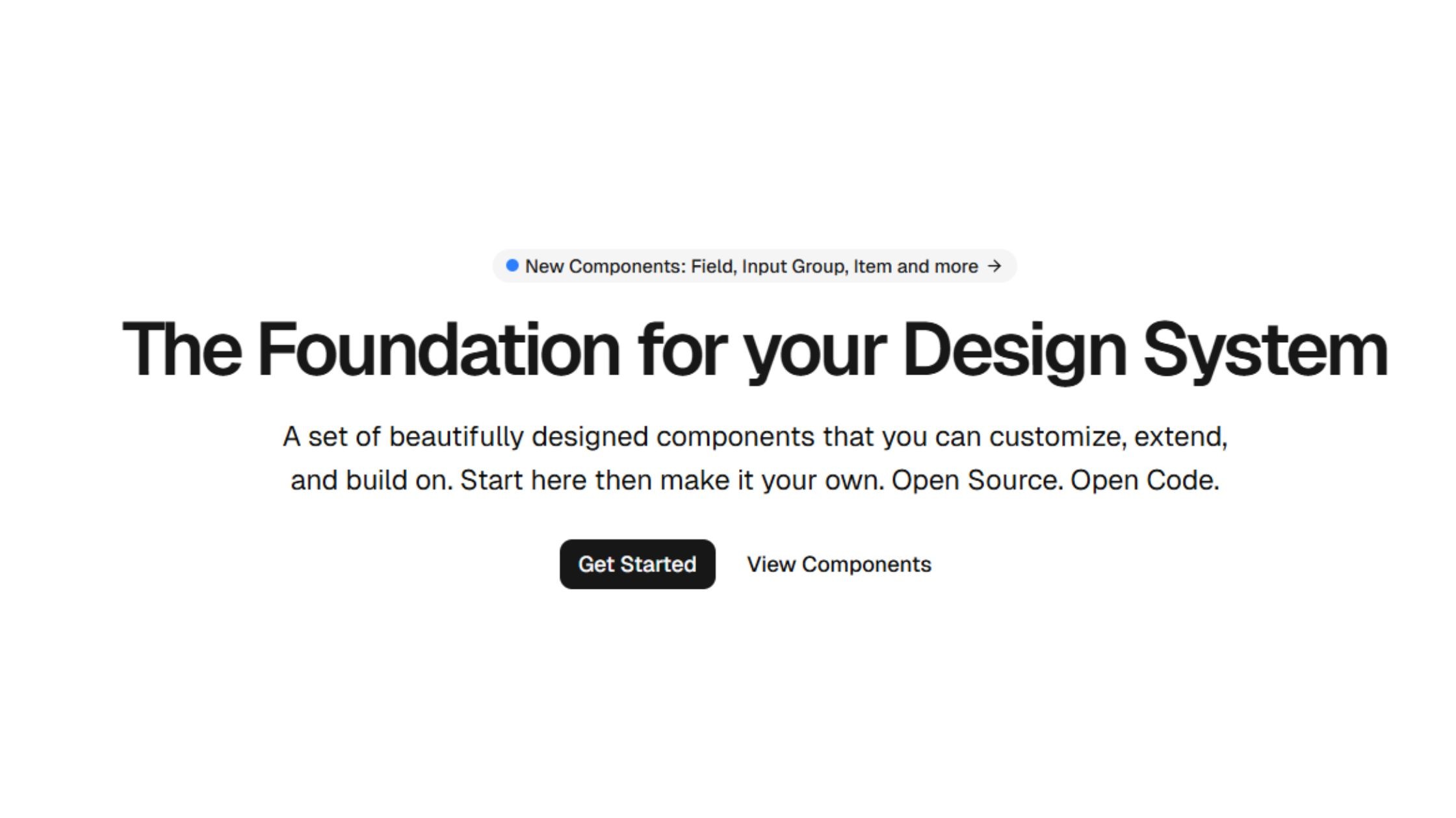 shadcn/ui landing page hero section