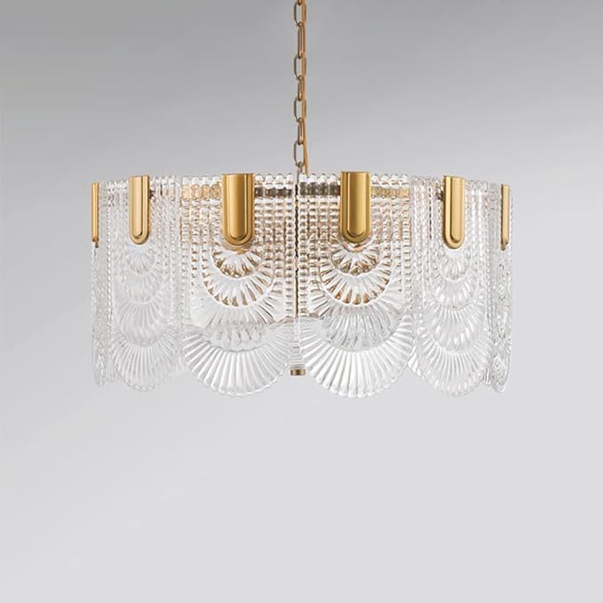 Stylish scalloped chandelier that enhances home decor with its premium build and aesthetic.