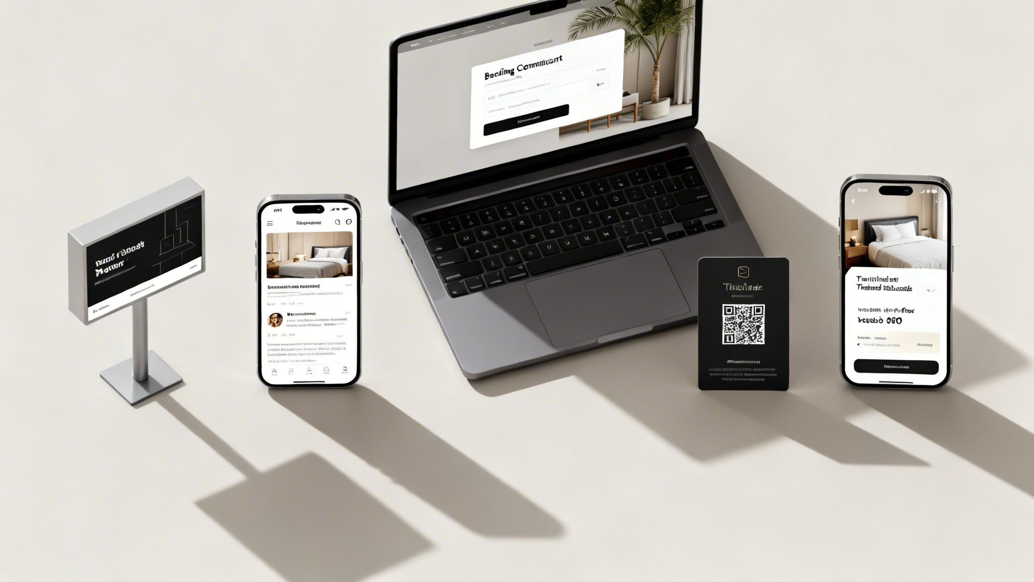 A person's hands holding a smartphone displaying a customer journey map with icons for each stage, such as a lightbulb, magnifying glass, shopping cart, speech bubble, and heart.