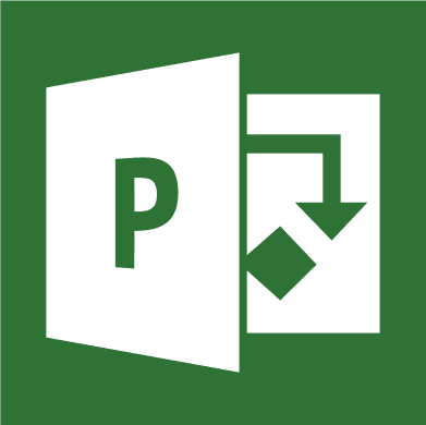 Icon representing Microsoft Project, featuring a stylized "P" with arrows indicating flow or tasks.