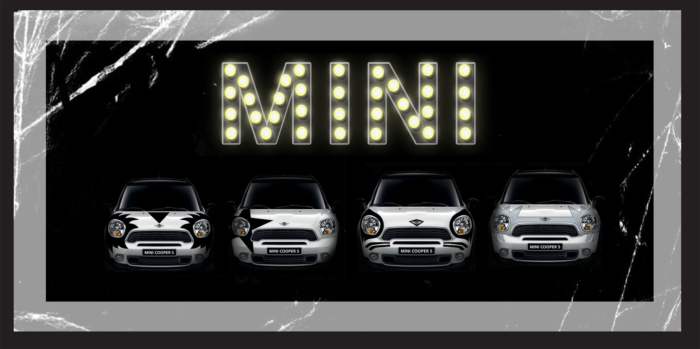 MINI Coopers in KISS Makeup Mail Piece