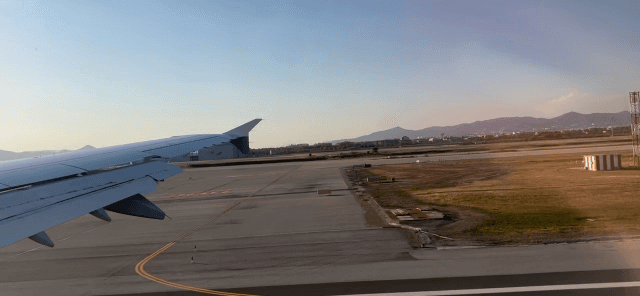 Picture from a plane during a flight