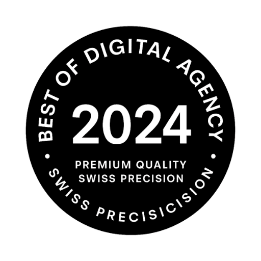 Siegelgrafik mit den Aufschriften „Best of Digital Agency 2024” und „Premium Quality Service Provider”.