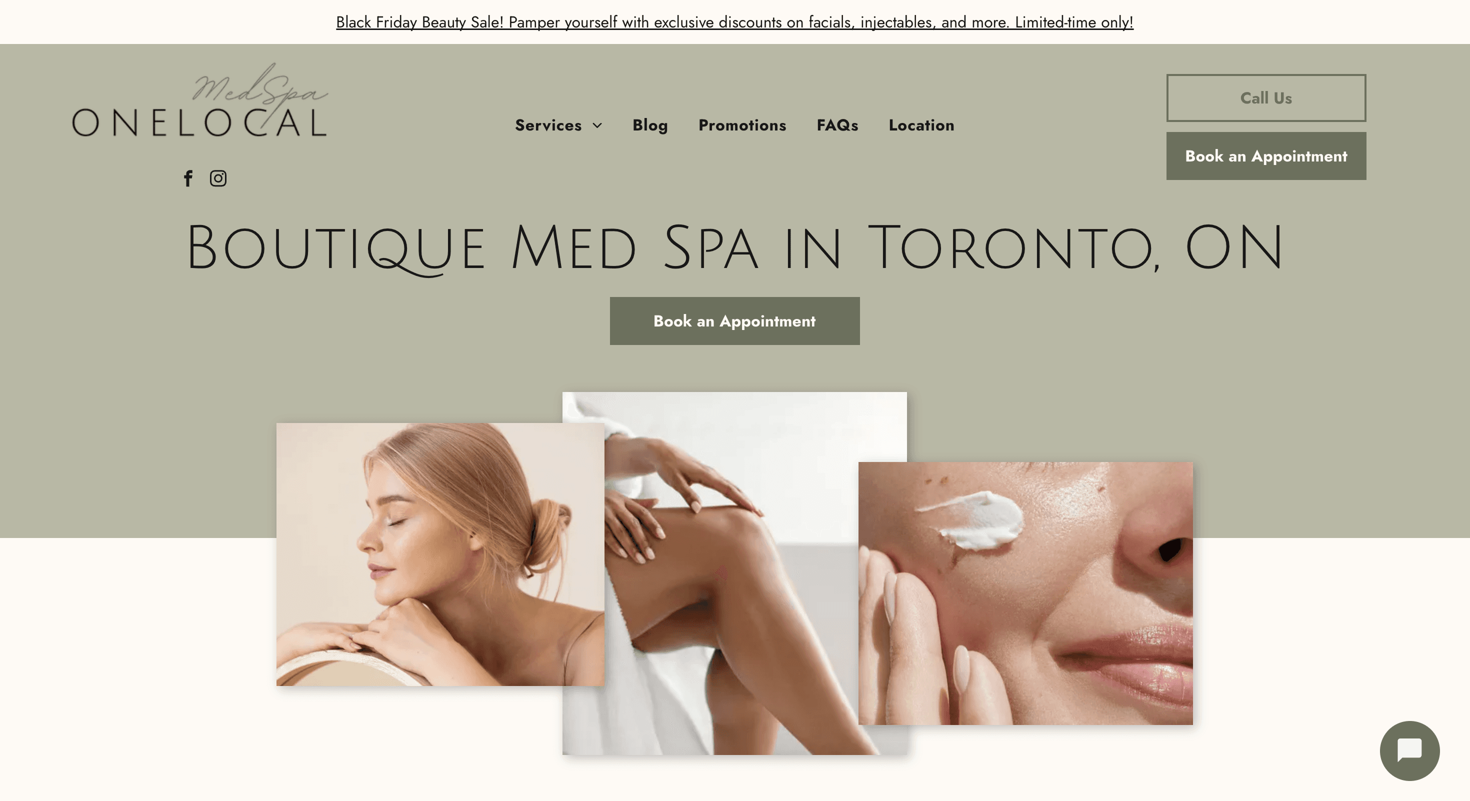 Professional med spa website design example for Toronto med spa built to generate leads and appointment bookings