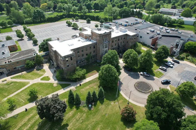 Exterior of Buffalo Academy of Science High School at 18 Agassiz Cir.