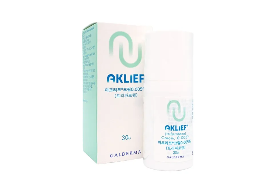 aklief prescription cream containing retinoids and boosting collagen in the dermis skin layer