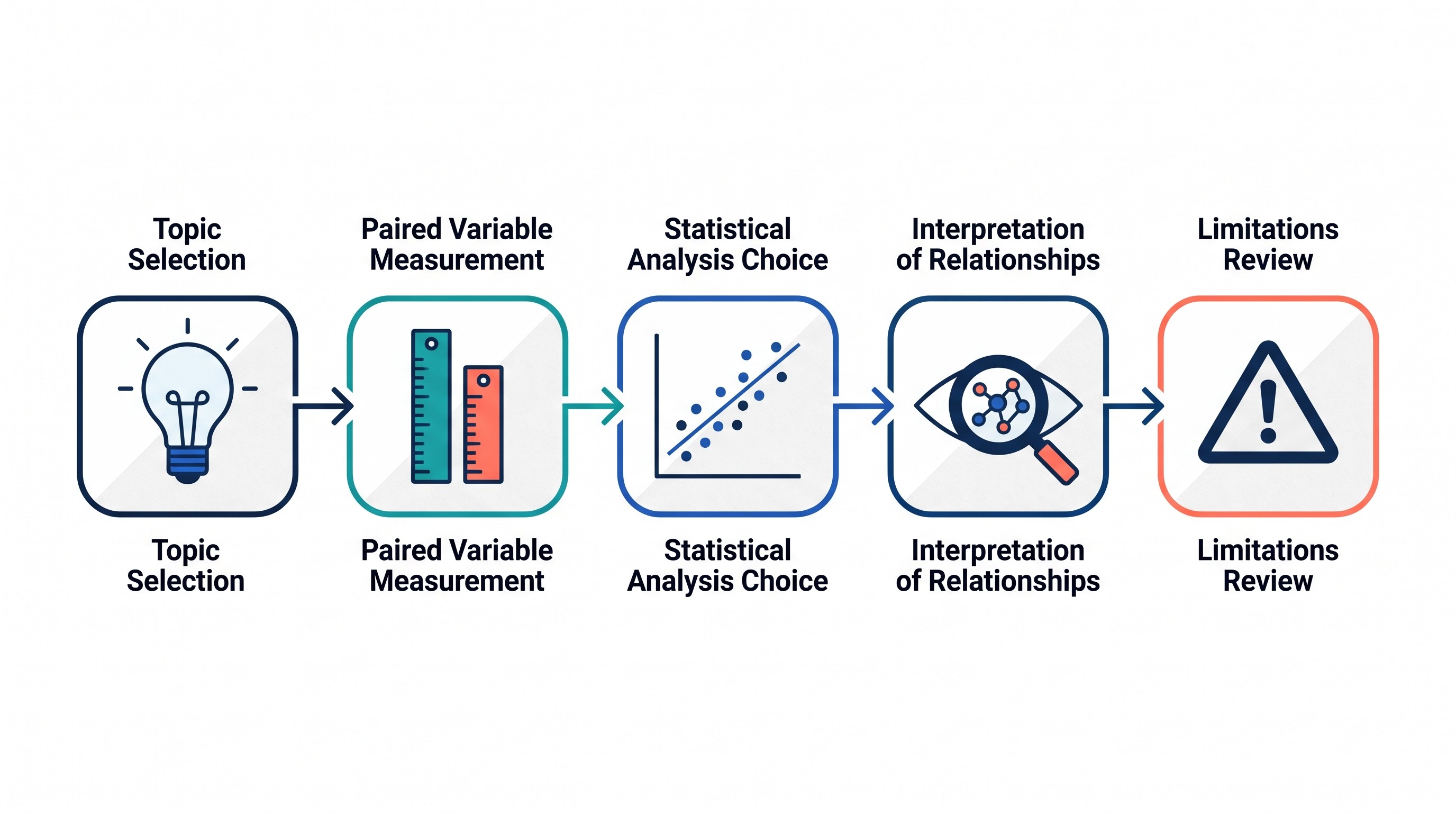 Flowchart for completing a correlational research assignment