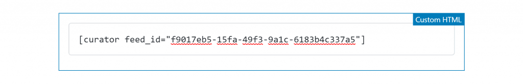 Curator WordPress plugin shortcode
