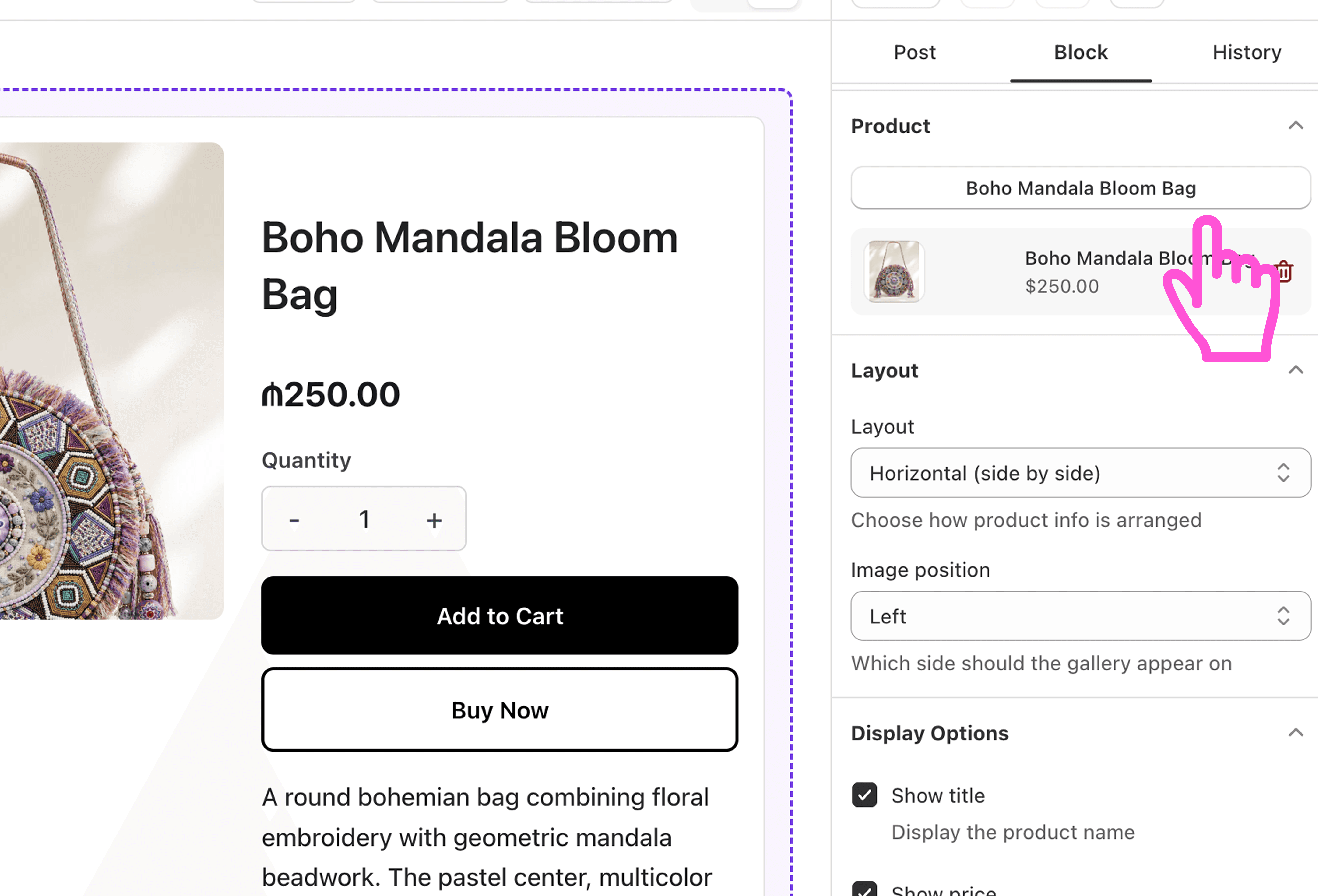 How to embed products to a blog post in Shopify?