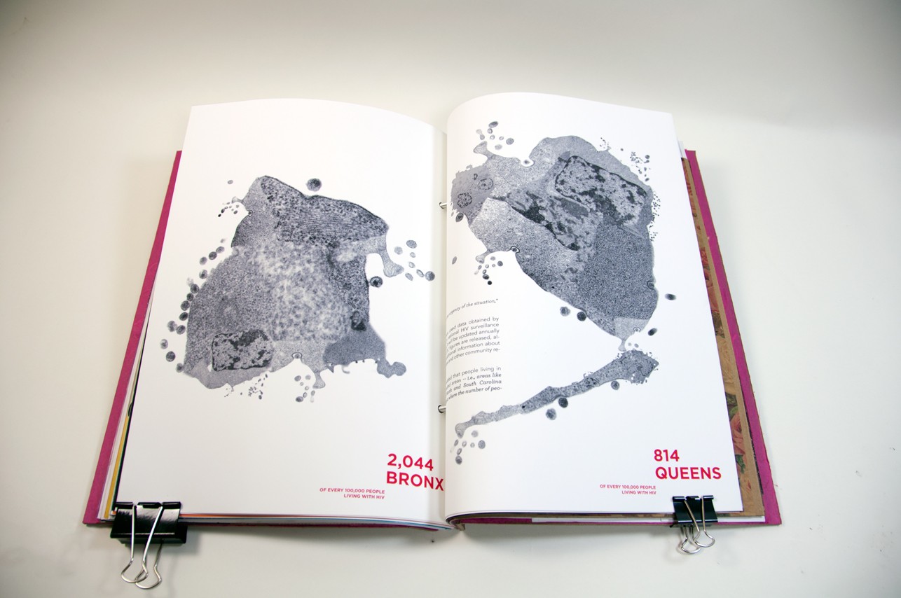 an opened book with the map of Bronx and Queens