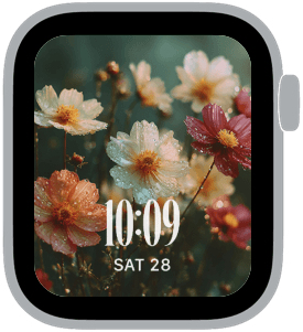 gentle bloom Apple Watch face preview 4 featuring floral, summer, and spring.