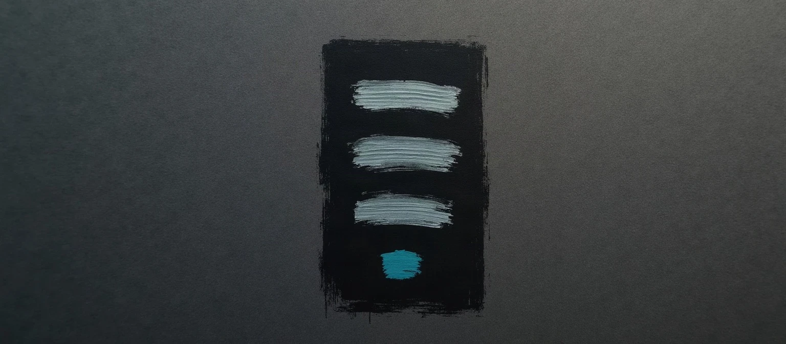 A short written page with grey lines of text and one teal mark, representing a concise AI use policy for a sales team.