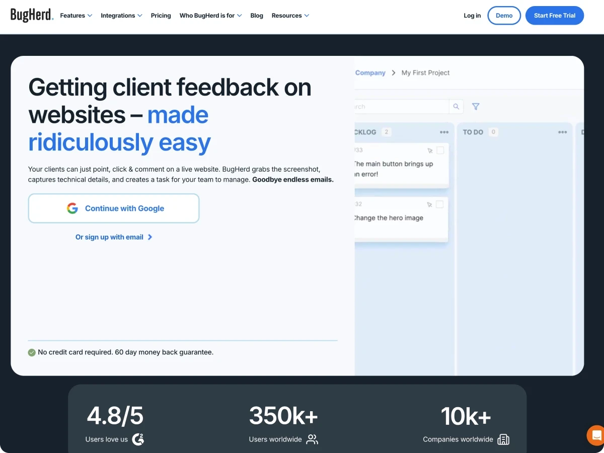 Screenshot of Pastel homepage