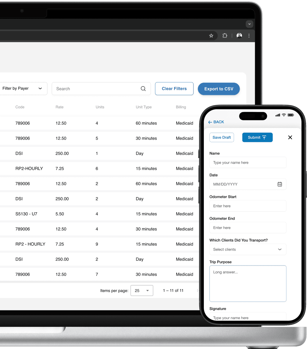 Billing and transportation form software.