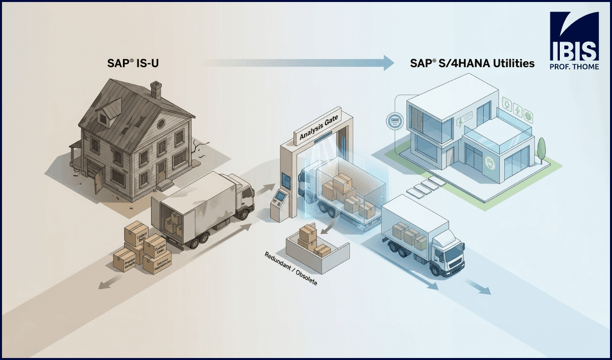 Das Bild zeigt eine veranschaulichte SAP S/4HANA Transformation
