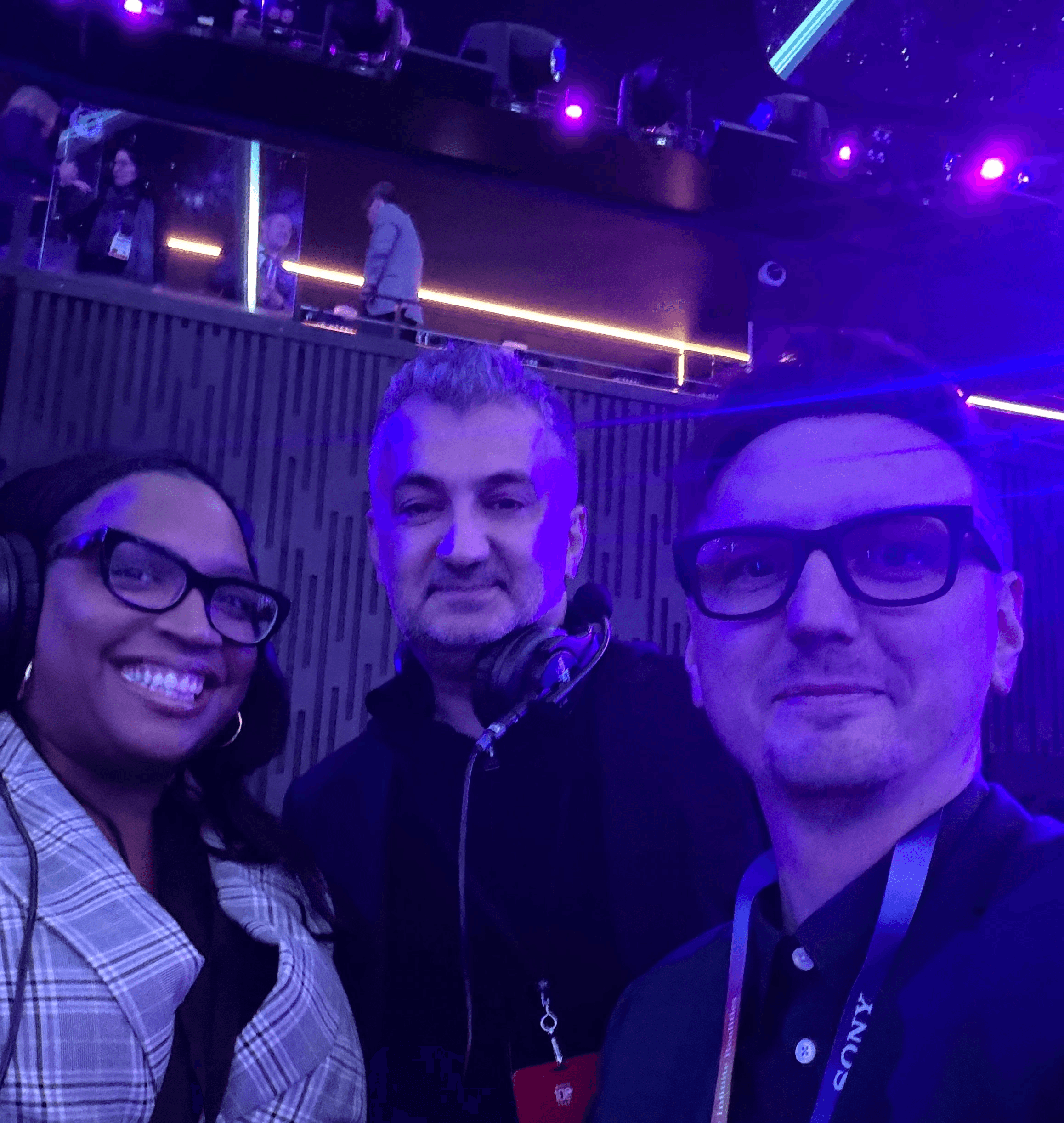 Nik Kleverov selfie with people at CES sphere