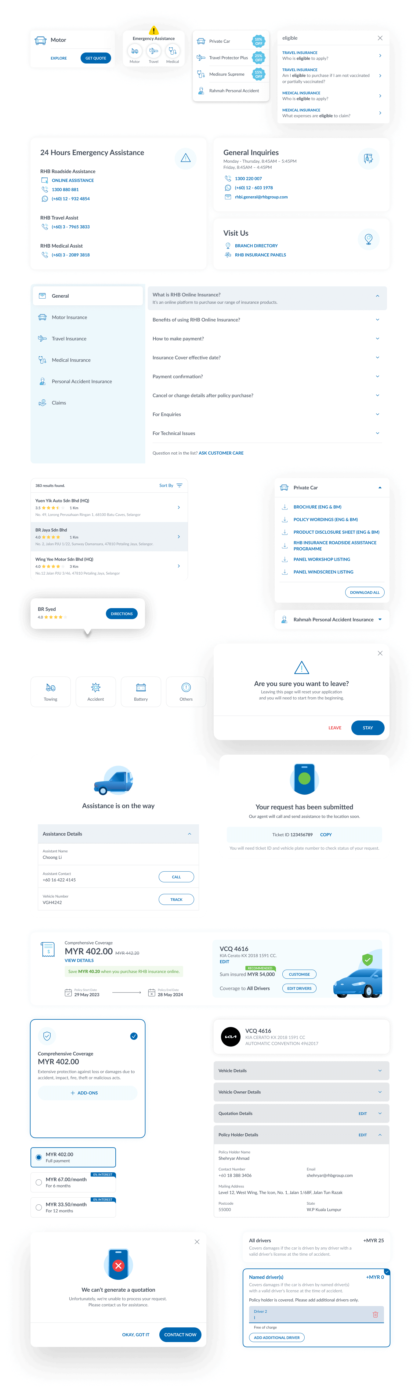 RHB Insurance Website Components.