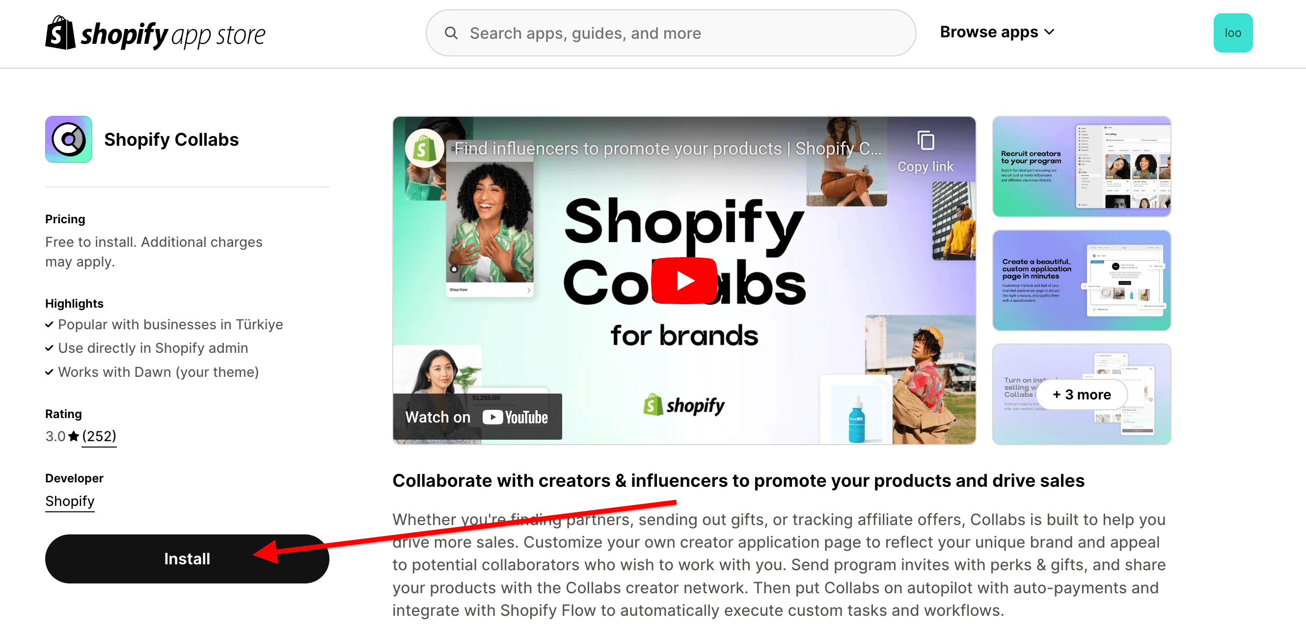 shopify collabs