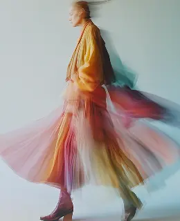 a woman's image with blurry effects