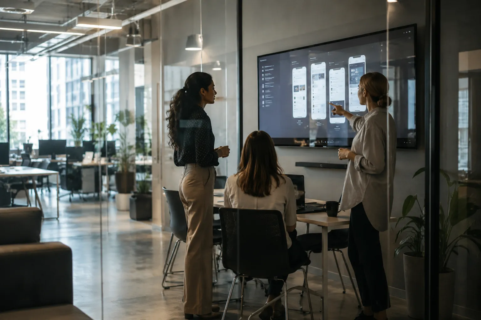 women-reviewing-product-design-screen