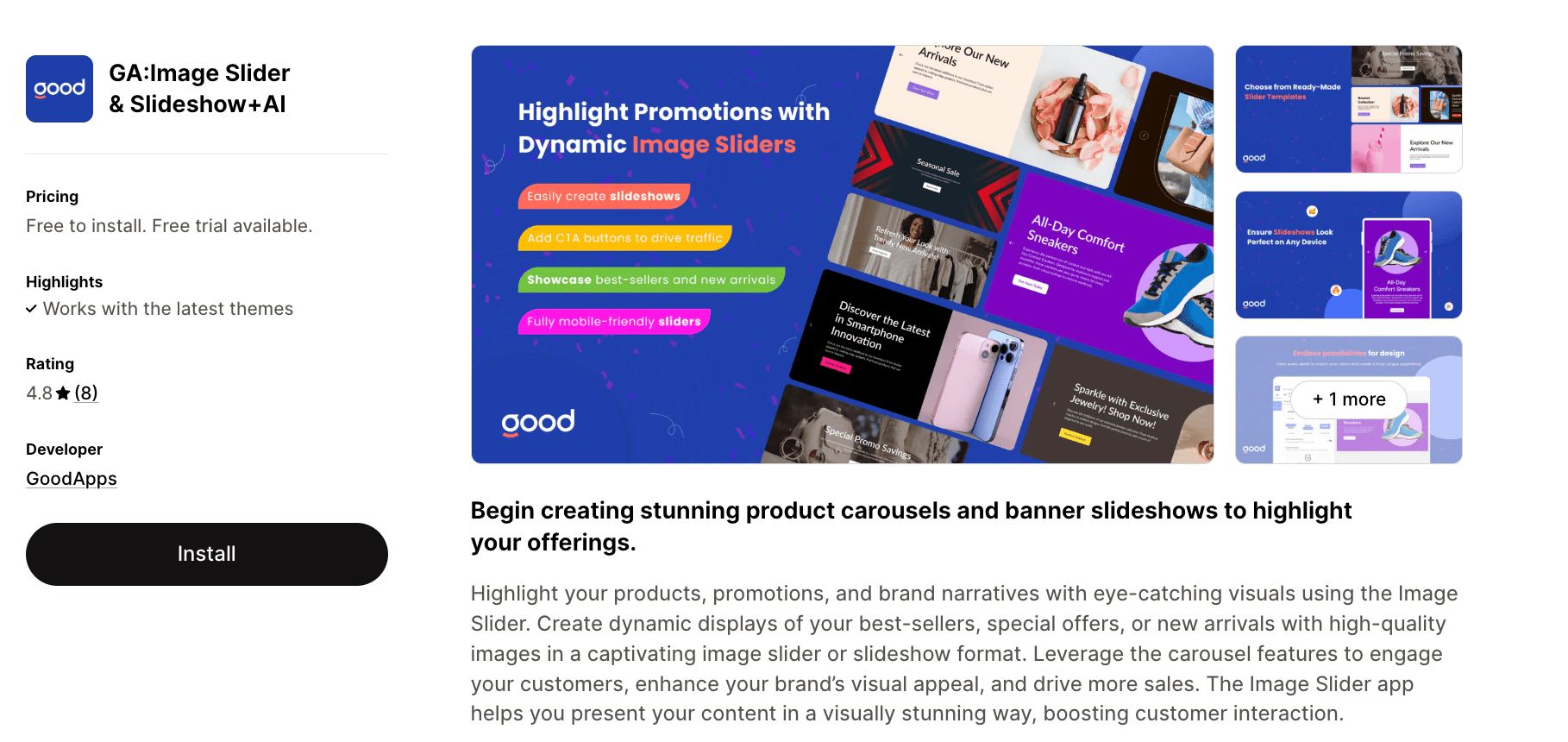 GA:Image Slider & Slideshow+AI