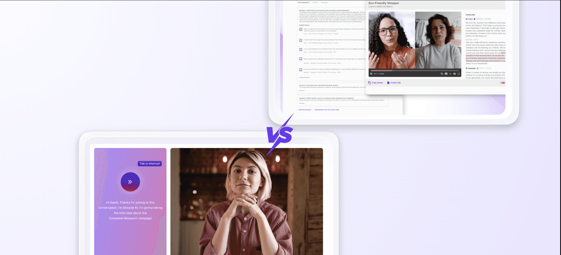 Discuss. io vs Decode AI Moderated Interviews