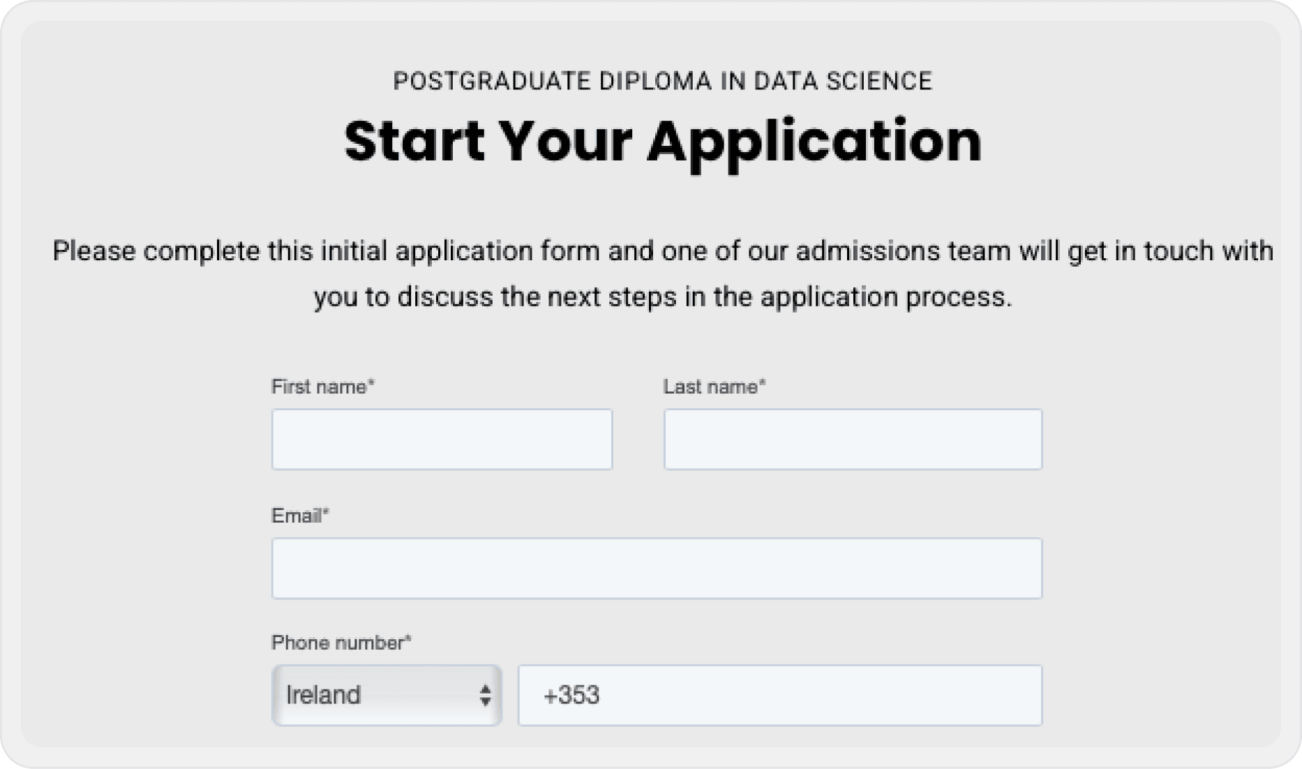 Start Your Application at the Data Science institute