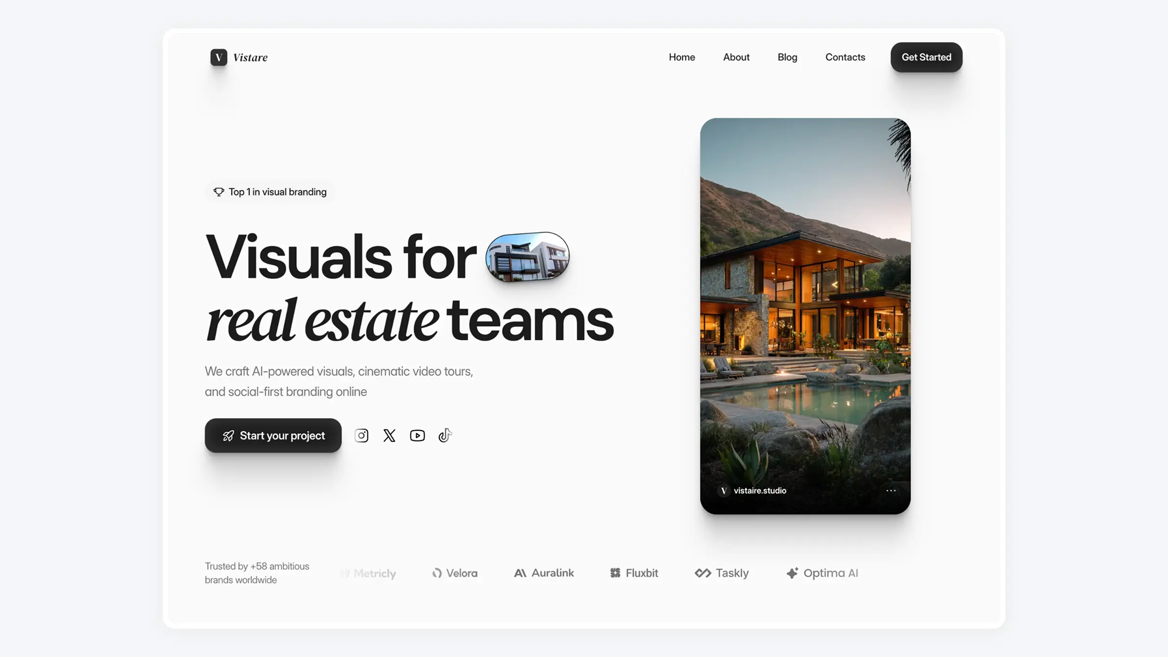 Real estate website template with cinematic visuals and video storytelling — by Luna UI