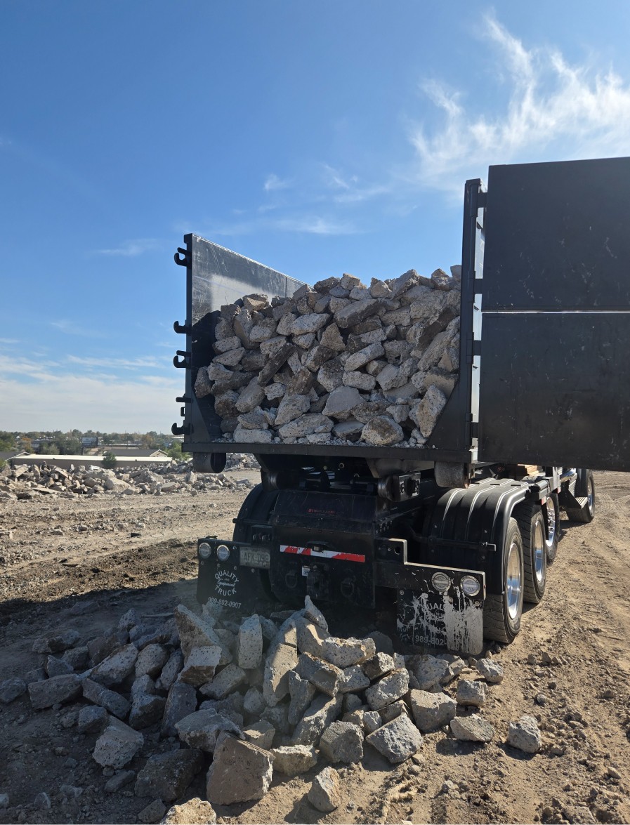 UpWaste Truck Parked in front of a Residential House
