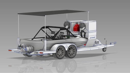 JETSPEED FULL SPRINT RACE TRAILER DESIGNWITH FRONT TOOL BOXS & REAR TABLE