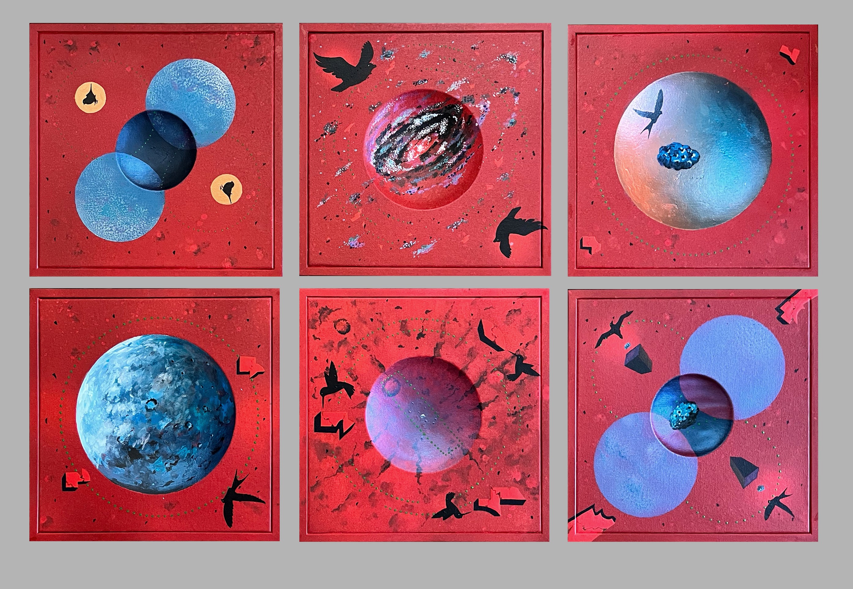 herd of sheep on road painting