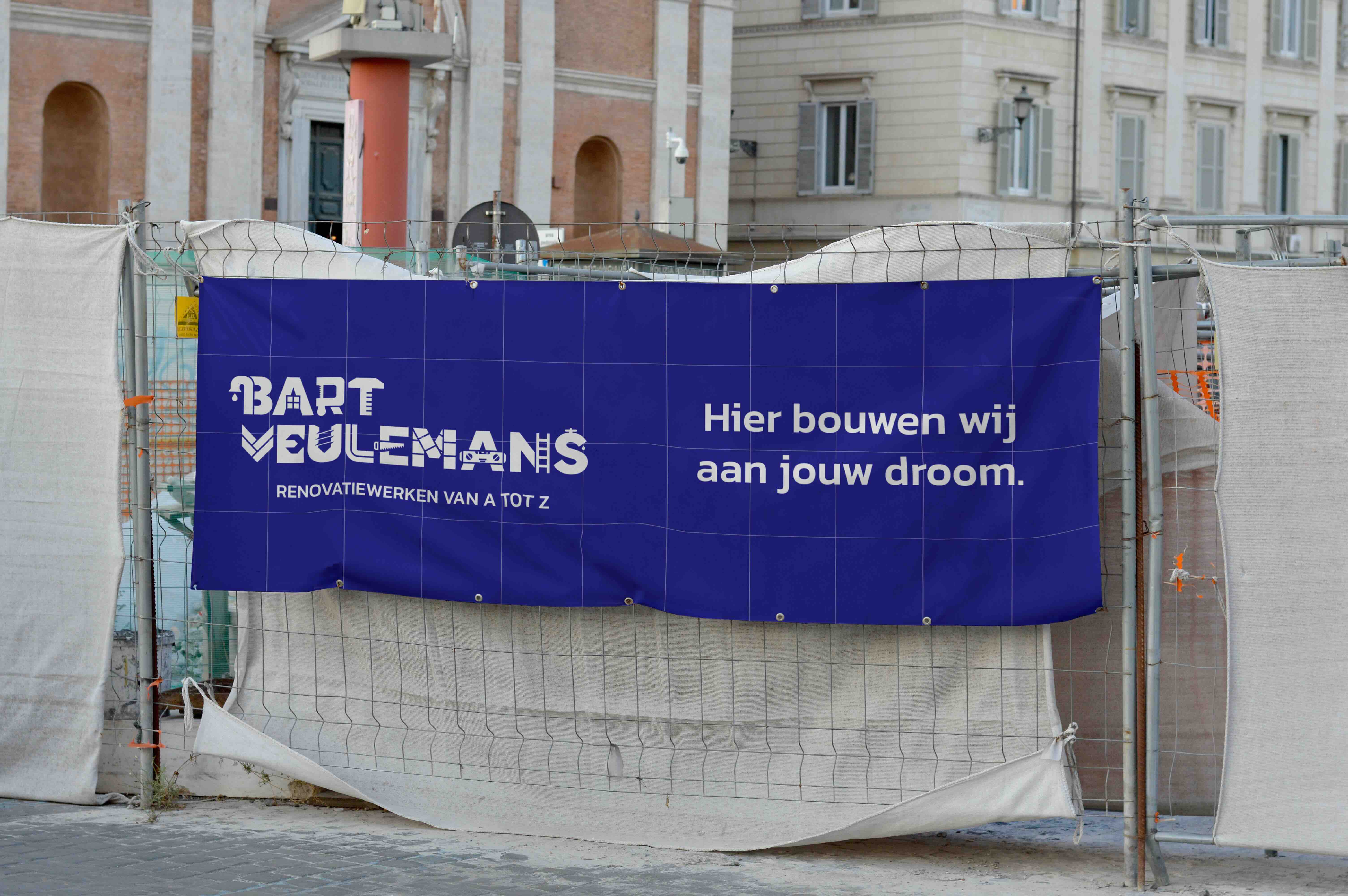 Branded sign for home renovations company Bart Veulemans