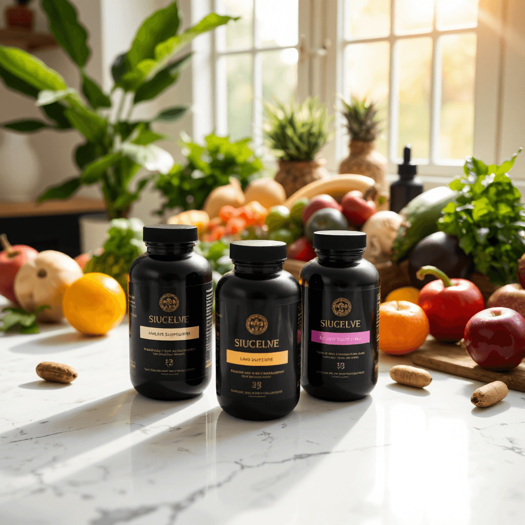 product photography of bottles of dietary supplement
