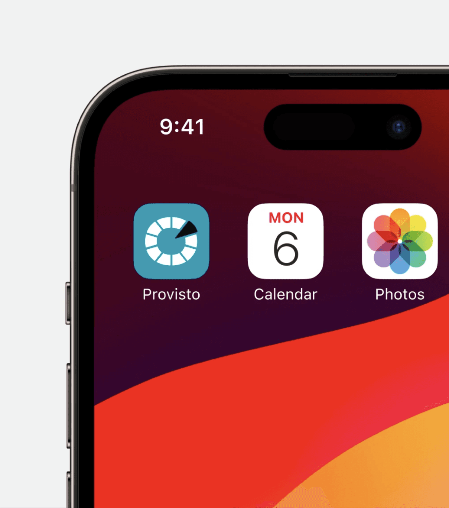 Screen of iPhone with Provisto icon preview