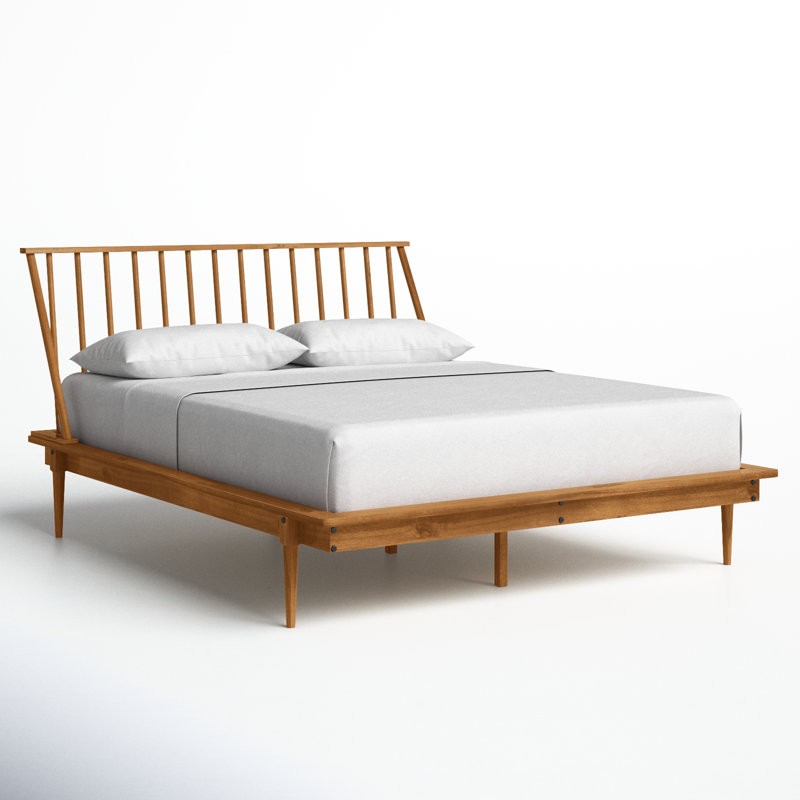 The henline solid wood spindle bed is a stylish addition that complements any interior design.