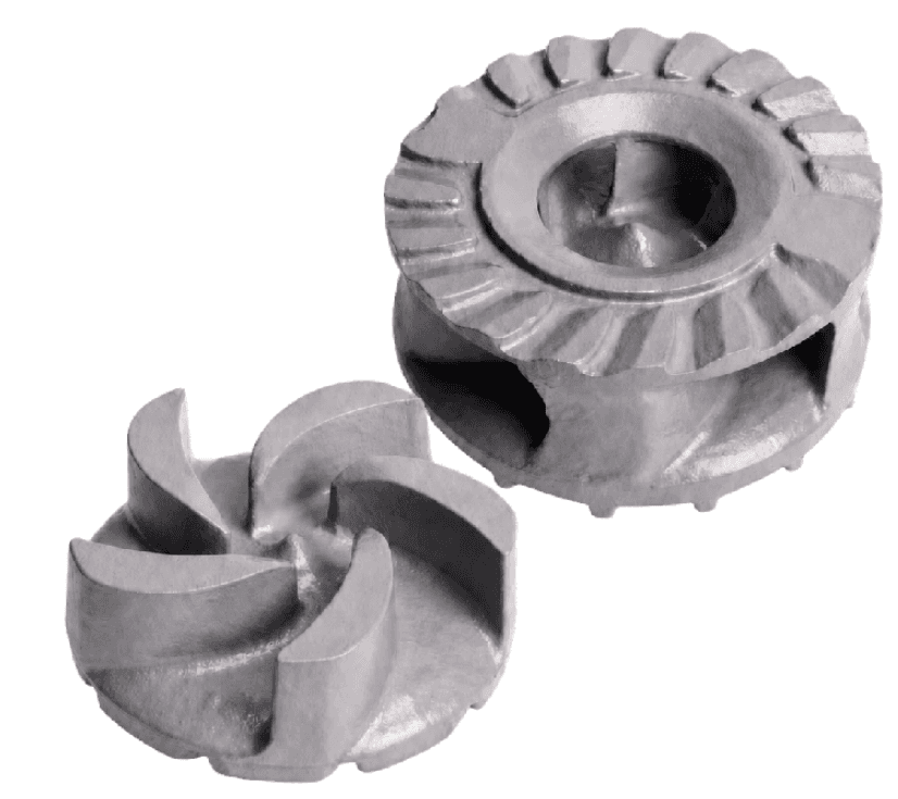 Audex high-chrome impeller and inlet plate castings