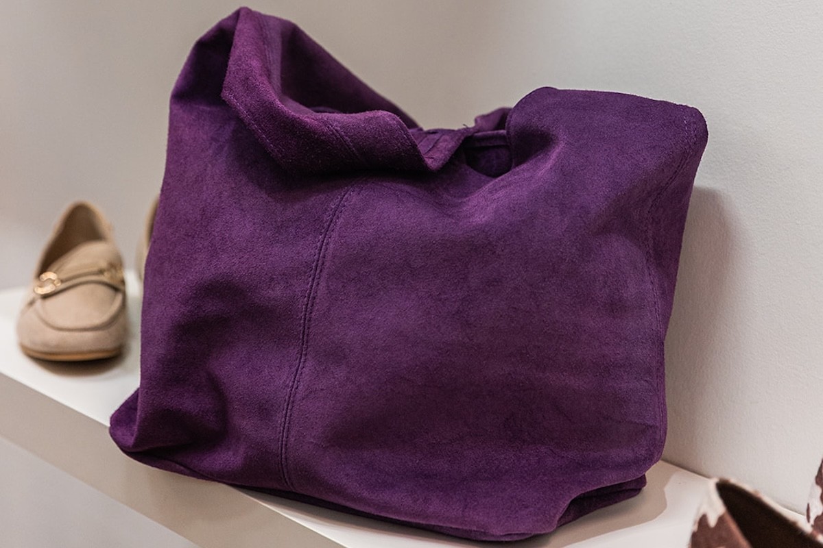 A beautiful winter plum handbag