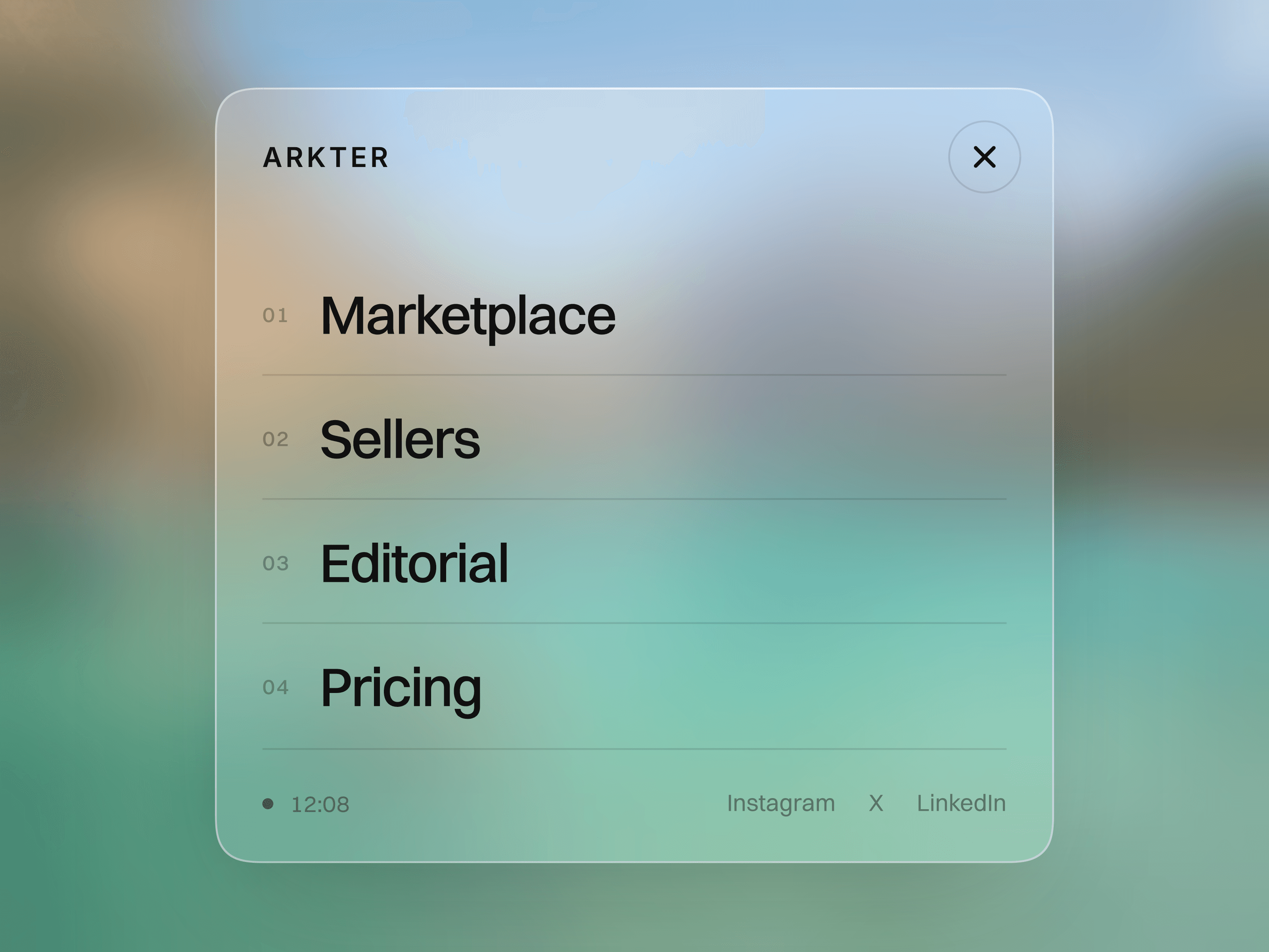 Blur Navigation — Framer component preview