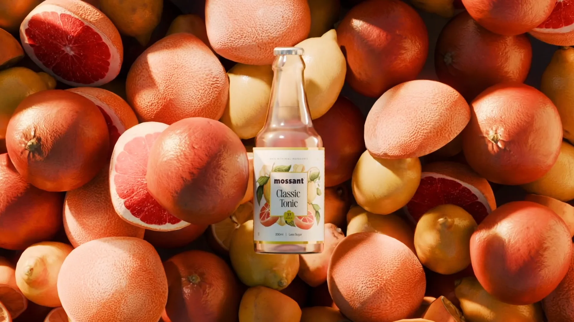 oranged 3D render with bottle