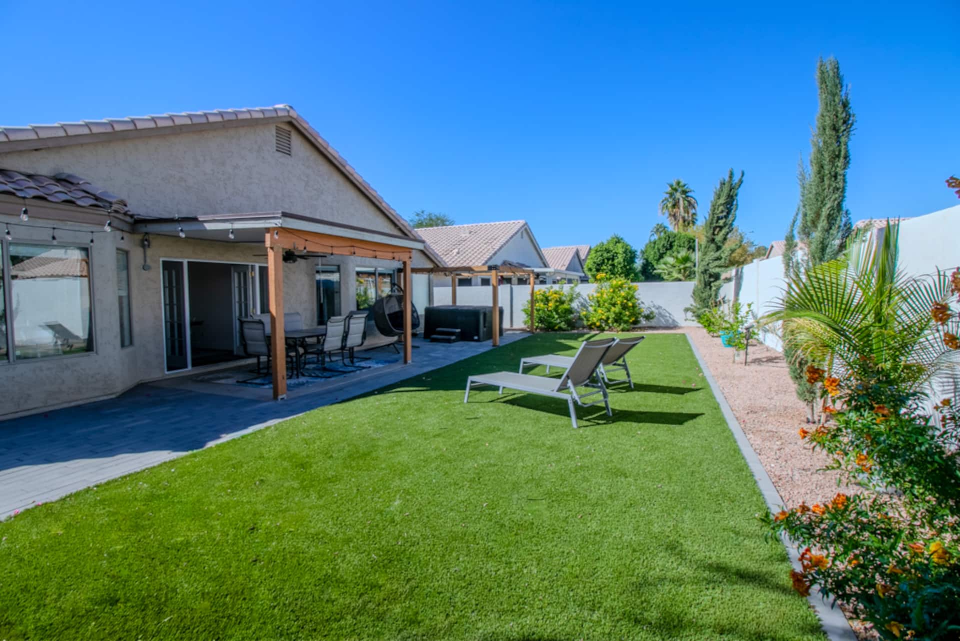Backyard & patio at The Gilbert Hideaway