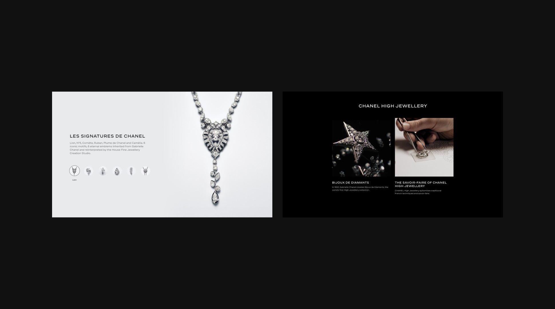 Homepage of the Chanel High Jewelry website