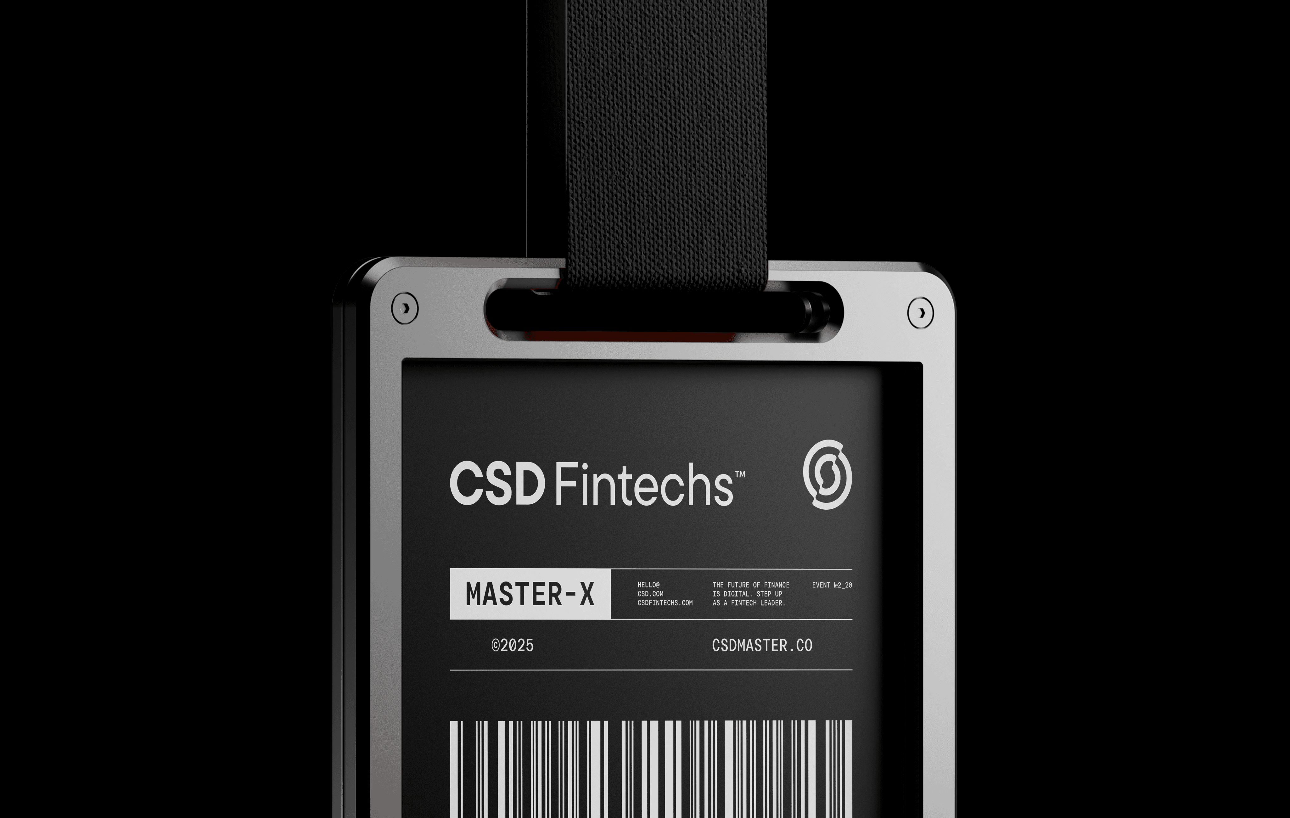 Painel publicitário da CSD Fintechs em estação urbana com mensagem sobre inovação no setor financeiro.