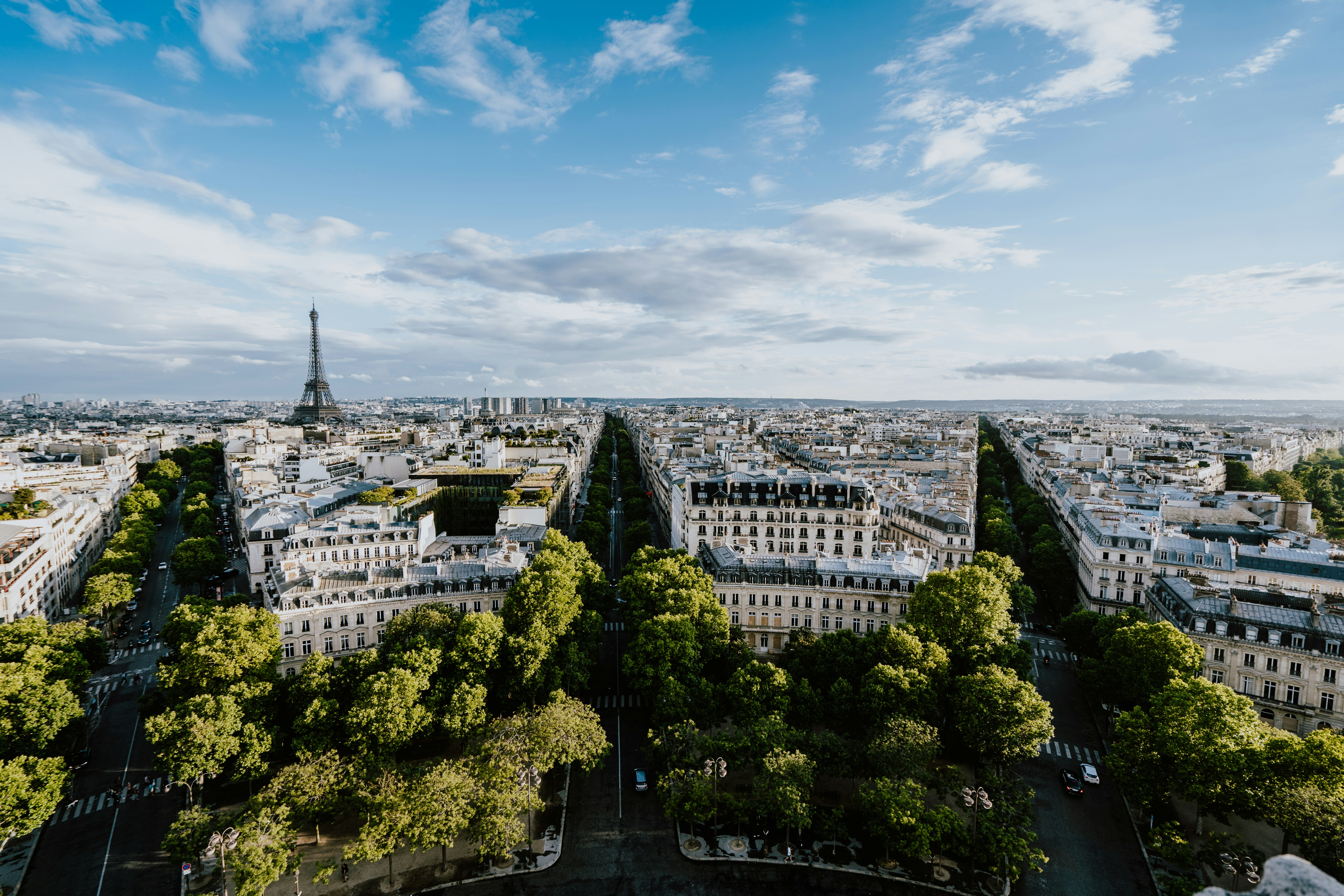 Aeriel view of Paris in Spring