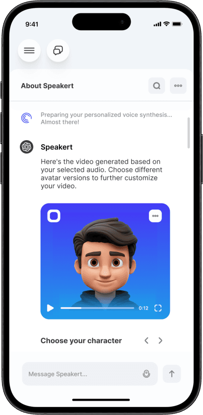 Speakert app on mobile screen