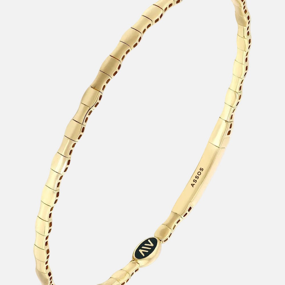 Assos 14 Ayar Altın Tasarım Kelepçe Bilezik 5.29 Gram