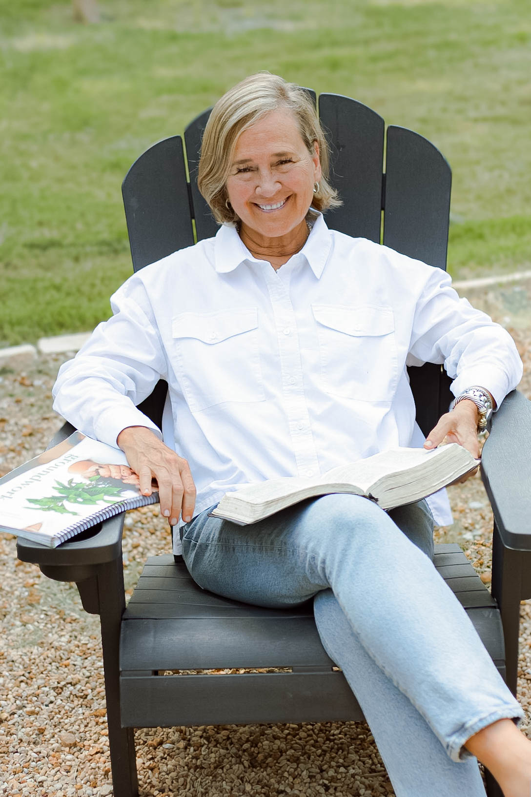 Woman sitting in chair