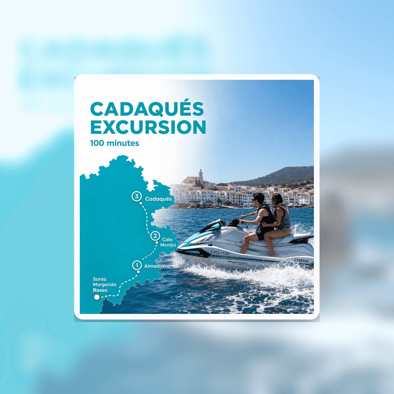 Excursión en jet ski hasta Cadaqués cruzando el Parque Natural del Cap de Creus, 100 minutos desde Roses